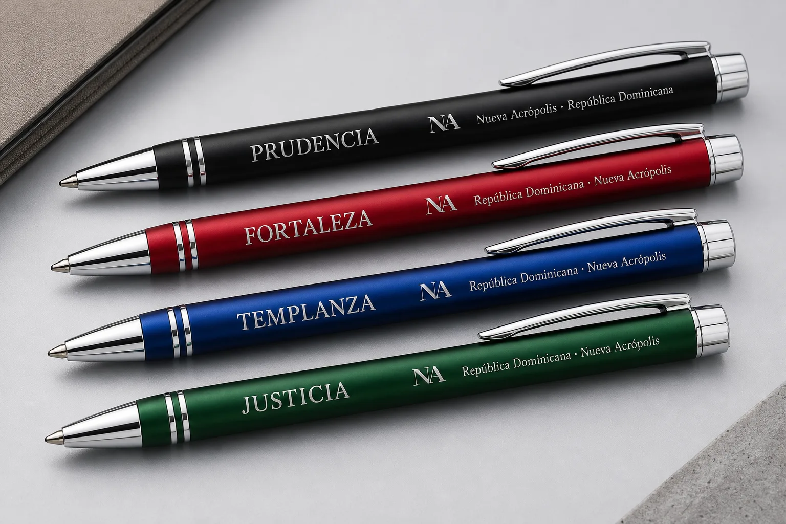 Pack lapiceros · Prudencia, Fortaleza, Templanza y Justicia